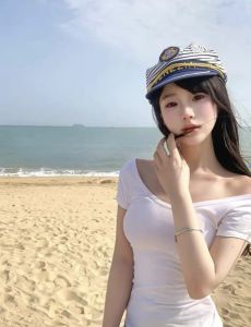 British Style Navy Hat Summer Large Brim Sunshade Hat Big Head Circumference Hat Beach Sand Beach Korean Sailor Hat