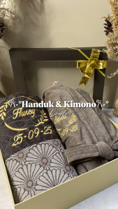 Handuk Kimono Bordir Nama Design Wedding Couple Lembut dan Jumbo