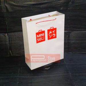 Paper Bag Miniso Putih Medium 33 x 26 x 12