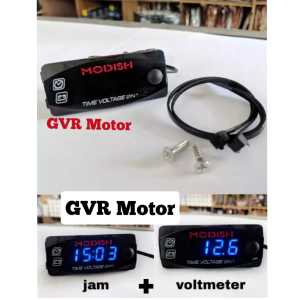 Voltmeter Motor Dan Jam Digital 2 IN 1 Voltmeter Jam Digital Aki Motor Universal