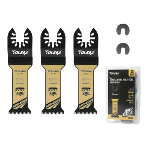 TOLESA 3PC Arc Edge Oscillating Saw Blades Japanese Tooth Oscillating Multitool Blades for Wood Plastic Clean Cut Wear Resistant