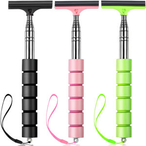 Kebidumei Car Rearview Mirror Wiper Telescopic Auto Mirror Squeegee Cleaner 98cm Long Handle Car Cleaning Tool Mirror Glass Mist Cleaner