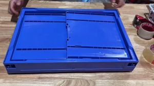 Super Plast ลังพลาสติก พร้อมฝา ลังพับ ลังพลาสติกพับได้ กล่องพลาสติก แข็งแรง ทนทาน รุ่น T9550 น้ำเงิน