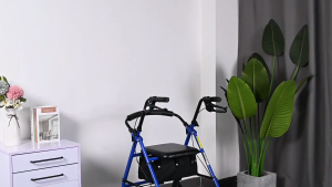 【 Foldable and Portable 】 Elderly Walking Aid Pulley Pusher Walking Aid Stroller Srehabilitation Walking Aid Ssitting Anti-slip Wear-resistant