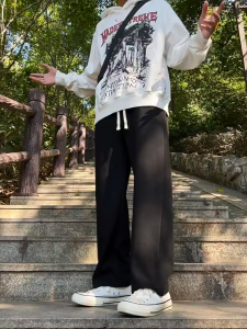 Celana loose pants celana panjang pria korean style kasual celana gombrong pria kulot baggy pants celana longgar pria oversize pria celana kasual celana hitam pria abu