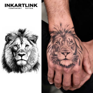 lion Temporary TattooLasts To 15 Days New Technology Magic Waterproof Semi Permanent Sticker.