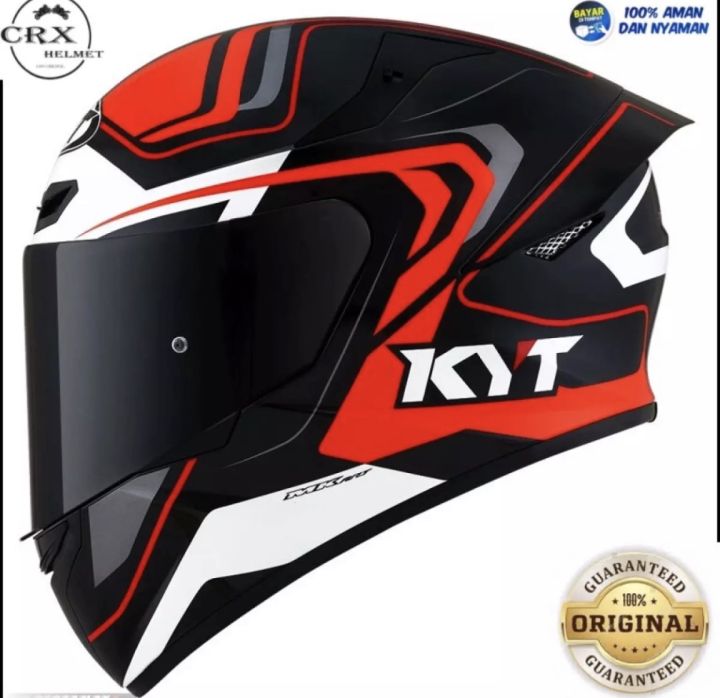 Helm Kyt TT Course OverTech Orange Black (Red Fluo) Full Face