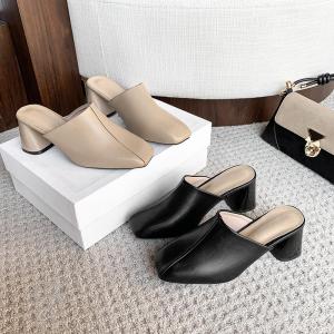 DIANCHA | New Stylish Vintage French Design Half Slippers Women Coarse Heels