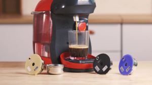 Bosch Tassimo SUNY HAPPY VIVY Bộ Lọc Cà Phê Có Thể Nạp Lại Bằng Thép Không Gỉ Vỏ Silicon Dạng Viên Nang Có Nhiều Kích Cỡ 60/180/200/220ml