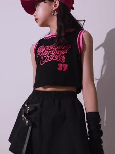 ชุดสาวเต้นแจ๊สแฟชั่นสาวฮิปฮอปชุดนางแบบ T ชุดสตรีทแดนซ์สำหรับเด็ก 12.30