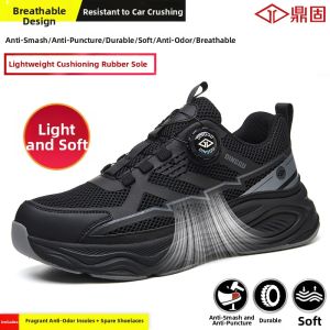 DINGGU | Mens Anti-smash Puncture-resistant Lightweight Wear-resistant Warm Odor-proof Safety Shoes
