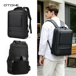 OTOHE Fashion Mens Backpack Business Laptop Backpack Waterproof Texture Film Design Large Capacity Travel Backpack Men 15.6inch Laptop Backpack Multi-function Backpack Casual Backpack USB Charging