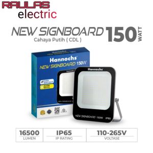 Lampu Sorot Hannochs New Signboard 150 Watt - Flood Light Cahaya Putih