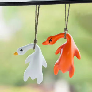 5PCS Hot Color Change Duck Keychain Beijing Roast Duck Keyring Bag Pendant Funny Car Decoration Rear View Mirror Accessories