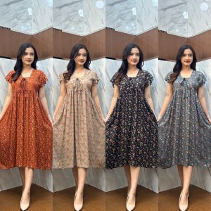 Dress Wanita Lengan Pendek Terbaru Jumbo || Daster Panjang Lengan Pendek Wanita Modern Terlaris