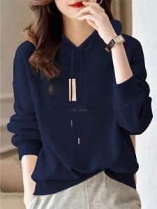 Pure ผ้าฝ้าย เสื้อฮู้ด ผู้หญิง ทันสมัย เรียบง่าย Letter High-End Feeling Cooling ผ้าขนแกะ หนาขึ้น ลำลอง เสื้อแจ๊กเก็ต