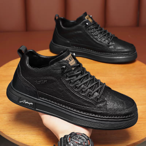 Mens Casual Work Shoes Waterproof Oil-resistant Kitchen Duty Labor Protection Black Dirt-resistant Spring Autumn Seasonal Rubber Sole