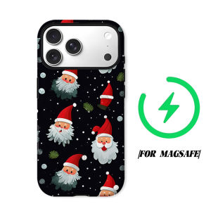 Cartoon Santa Christmas Phone Case for iPhone 18 17 16 15 14 13 12 11 Air Pro Max Plus Double-layer Cover