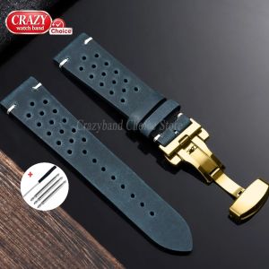 18/19/20/21/22/24mm Handmade Leather for Seiko for Casio Watch Band Universal Business Cowhide for Omega Brown Straps Breathable