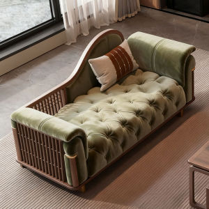New Chinese Style Comfortable Walnut Wooden Armchair for Office Hotel Homestay Villa Solid Wood Sofa Chair Lazy Leisure