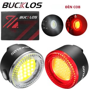 BUCKLOS COB LED Đèn Pha Xe Đạp Bộ Đèn Hậu Siêu Nhẹ Phía Trước Phía Sau Đèn Xe Đạp Đường MTB Đi Xe Đèn Cảnh Báo IPX5 Chống Nước