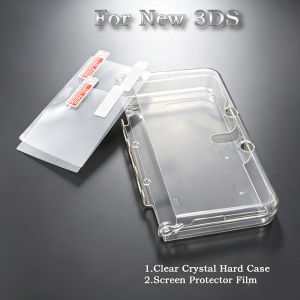 Clear Crystal Hard Case For New 3DS Console Transparent Protective Shell / Screen Protector Film Full Set Game Accessories