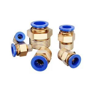 2PCS Pneumatic Air Connector Fitting PC 4mm 6mm 8mm 10mm 12mm Thread 1/4" 1/8" 3/8 1/2 M5 Hose Fittings Pipe Quick Connectors
