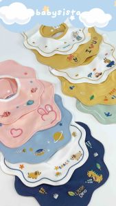 ผ้ากันเปื้อน Babysista รุ่น Flower ลายสกรีน ลายปัก