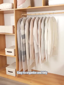 Reusable Clothes Dust Bag Transparent Garment Bags for Clothes Protection - 5PCS Dust Covers for Wardrobe Storage & Travel