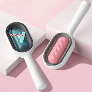 Lovinland Pet Cat Brush Long Hair Remover Brush for Dogs Cats 4 In 1 Pet Grooming Silicone Comb with Wipe and Water Tank Pet Product Accessories