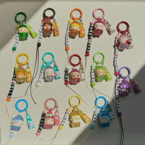 Original Pop Mart Colorful Juice Keychain Molly Soda Cute Grain Pendant Mobile Phone Charm DIY Pendant Cute