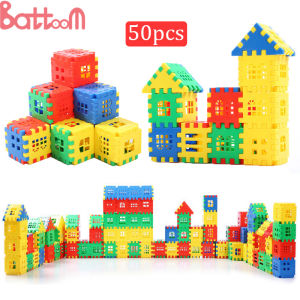 50PCS Building Blocks Baby Spelling Puzzle Blocks City DIY Creative Model Figures Educational Toys For Kids