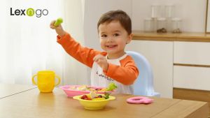 Lexnfant Baby Silicone Oval Plate / Baby Learning Plate with Compartment [Lexngo]