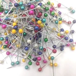 100pcs  Round Pearl Head Needles Metal Long Needle Bandana Brooch Sewing Pins Cross Stitch DIY