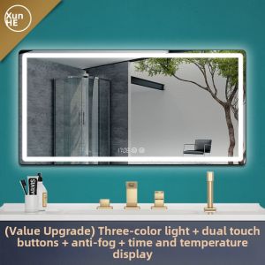 Fog-Free Lighted Smart Bathroom Mirror Square