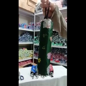 Lightweight Travel Sunshade: JY 4folds Black UV Coated Bear Design