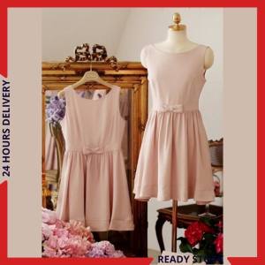 CFBOUTIQUE Korean Style Women Fashion Ribbon Bow Knot Sleeveless Skater Ladies Summer