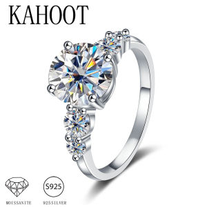 A 925 silver 3.8 carat moissanite ring fashionable niche versatile mens and womens couple ring wedding ring