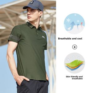 Jeep | Jeep Outdoor Sports Polo Shirt Ice Silk Casual Short Sleeve T-Shirt Mens Plus Size Half Sleeve Summer Breathable Lightweight