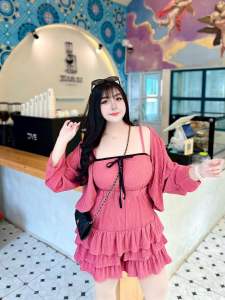 ชุดใส่เที่ยวผับสาวอวบอ้วน ชุดแซ่บๆสาวอวบ สีแดง สีดำ สีชมพู