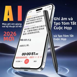 Famue | Bút Ghi Âm AI Chuyên Nghiệp 16GB Tích Hợp Khử Tiếng Ồn Thời Lượng Pin 25 Giờ Truyền Dữ Liệu Trực Tiếp Type-C Dành Cho Công Việc & Học Tập Chất Liệu Hợp Kim Kẽm