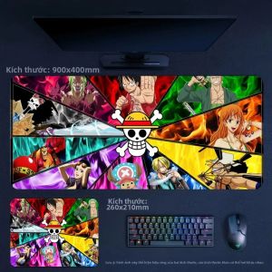 Bandai | Bé Trai Kích Thước Lớn Miếng Lót Bàn Phím Hoạt Hình Anime ONE PIECE Da Cao Cấp Thảm Lót Chuột Trò Chơi Thể Thao Điện Tử Chính Xác Cạnh Khóa Bàn