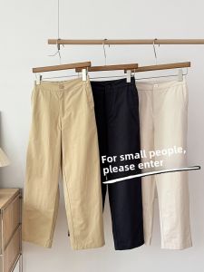 Japanese Style Shurute Cropped Pants Womens Summer Thin Harem Slimming Casual 150 Small Pure Cotton Tapered Baggy Pants 8