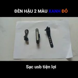Đèn hậu xe đạp có sạc usb nhấp nháy 2 màu xanh đỏ cảnh bảo chống nước