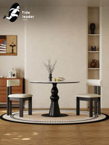 Vintage American Circular Slate Dining Table