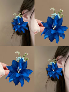 Stunning Blue Flower Hair Clip Womens Elegant Atmosphere Hair Accessories Hairpin Clutch Ring Summer 2025 WOTION Brand