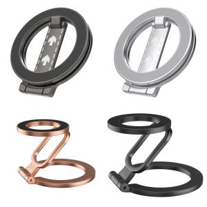 2025 Double Sided MagSafe Phone Stand Magnetic Phone Ring Holder Kickstand Magnet Grip for iPhone 15 16 Android Gym Car Holder