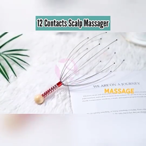 Stainless Steel Head Scalp Massager Economic Portable Stress Reliever Metal Handheld Wooden Bead Scalp Scratch Acupoint Portable Head & Scalp Massager