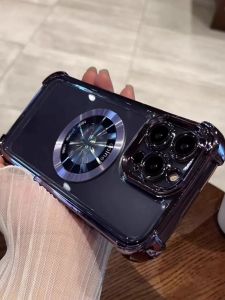 Silicone Protective Case for Apple iPhone 13 14 pro Max Full Cover Anti-Fall Magnetic Corner Womens Mens Moisture Absorbent New Model