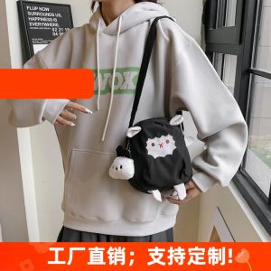 กระเป๋าสะพายข้างผู้หญิงแบบลำลอง กระเป๋าใส่โทรศัพท์มือถือลายตุ๊กตาแกะน่ารัก กระเป๋าสะพายไหล่แบบลำลองสำหรับฤดูร้อน